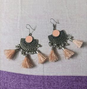 Pink Tassel Earrings
