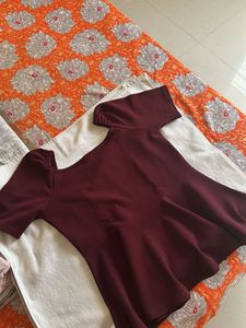 Burgundy Peplum Top
