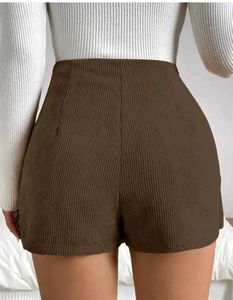 Corduroy Asymmetric Mini Skirt