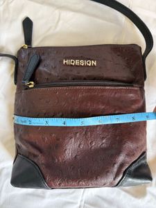 Pure Leather Hidesign Brown &amp; Black Sling Bag