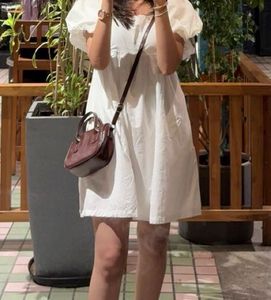 White Puff Sleeve Mini Dress
