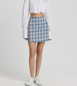 Blue Plaid Mini Skirt
