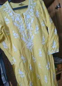 🔥 Sale 🔥Yellow fulkari kurti
