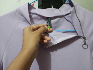 Lilac Long Sleeve Mini Dress