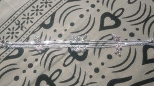 Silver Anklet with Red Accents