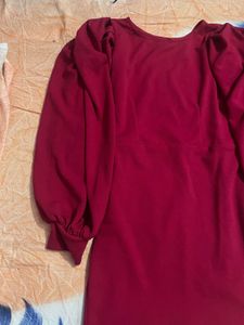 One Piece Knee Length  Pink Colour Bodycon