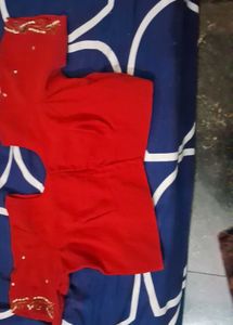 Red Embroidered Saree
