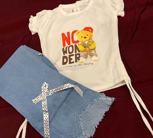 Cute Bear Tee &amp; Denim Pant Set Sizes 24,28,32