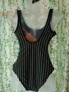 Striped One-Piece Swimsuit/Bodysuit