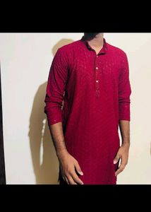 Maroon Embroidered Kurta New Wdt Tag