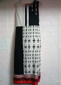 Unique Black & White Print Dress