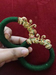 Elephant Head Green- A pair of Kada