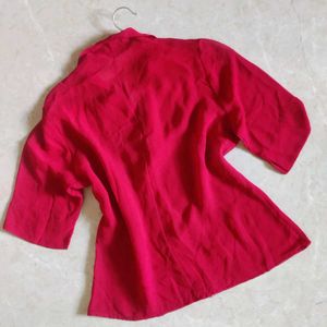 Korean Style Sheer Red Shirt