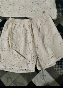 Offer!!! White Eyelet Top &amp; Shorts Set