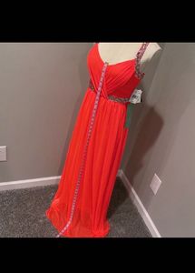 City Triangles Prom Dress Bright Pink Beaded Gown