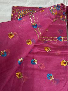 Pink Embroidered Banarasi Suit Set
