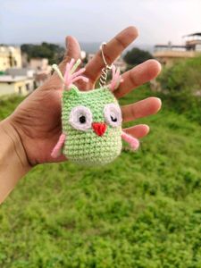 Crochet Owl Keychain