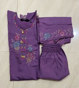 💜 Purple Party Wear Embroidered Suit 💜
