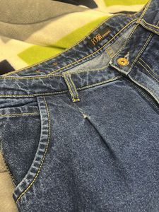 Denim Blue Jeans With Contrast Stitch