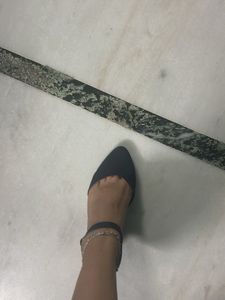 blue velvet sandal