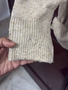 Plus size Elegant Beige Knit Sweater