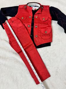 Boys' Red Vest Clothing Set