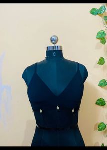 Black Crop Top with Embellishments