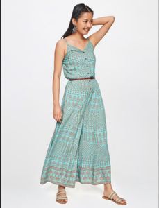 Blue Printed Jumpsuit