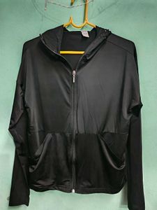 Black Lightweight Zip-Up Hoodie