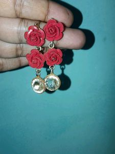 Red Rose Earrings