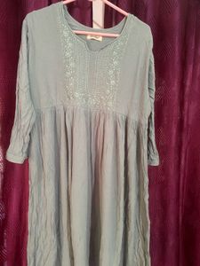 grayish-green dress