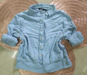 Button down shirt scrunch Top