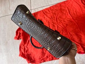 Brown Patterned Handbag