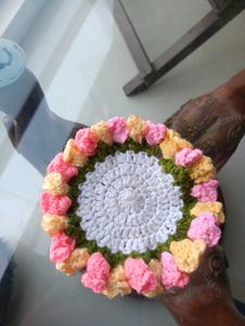 💐 🌺Handmade Crochet Flower  Coaster 💐 🌺