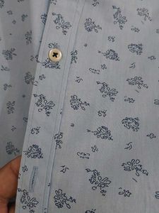Blue Printed Casual Shirt