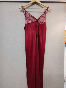 Silky Maroon Nightgown