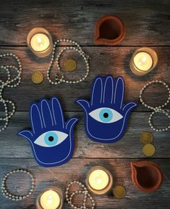 Evil Eye Hamsa Hand Decor set of 2