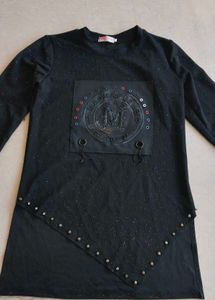 Cute Black Long Sleeve Top