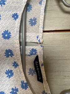 White And Blue Floral Printed A-Line Top