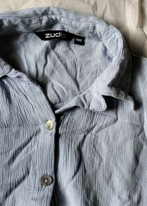 Button down shirt scrunch Top