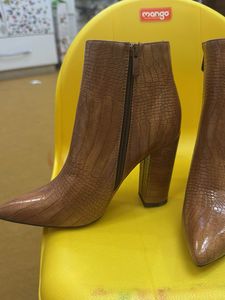 Brown Crocodile Ankle Boots