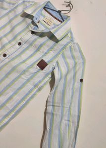 White Shirt Linning Print For Baby Boy 3- 4 Year