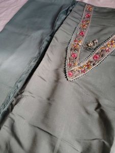 A Green Dress Material