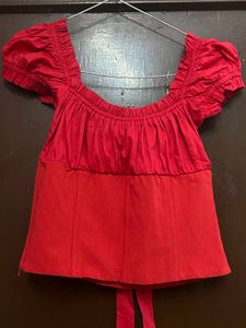 Red Off-Shoulder Corset Top