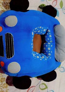 Blue Car Pillow - Kids Decor Soffa