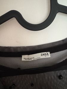 Zara Transparent Beaded Tshirt S