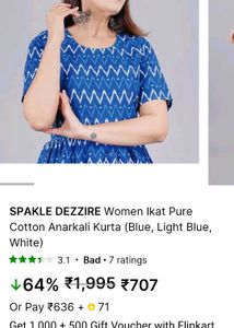 Sparkle Desire Blue Anarkali Kurta