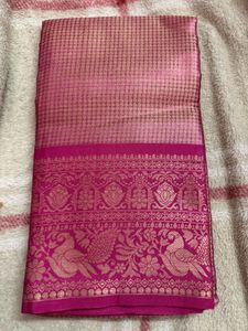 Elegant Pink Silk Saree