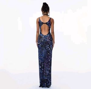 Violet Abstract Print Maxi Dress