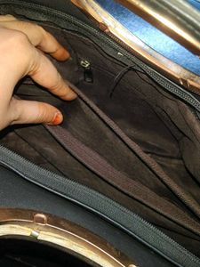 Black Handbag with Gold Handle